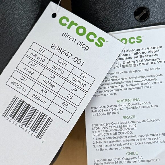 NWT CROCS Black Siren Clog Shoes High Platform Women's Size 10 New - Picture 7 of 16